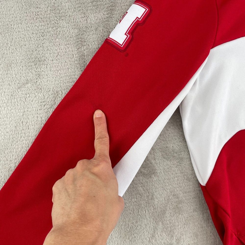 Nebraska Cornhuskers Adidas Jacket Men Large (Fits Like Med) Red Full Zip Pocket - Picture 5 of 12